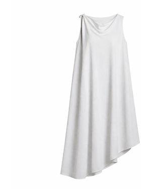 Nikka Place Asymmetrical Maternity Loose Tunic Dress - White