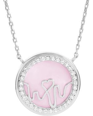 BLOOMTINE | Earth Angel HQ Loves Frequency Quarts Heart Necklace - Pink