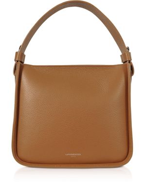 Le Parmentier Duplo Medium Hammered Leather Top Handle Bag - Brown