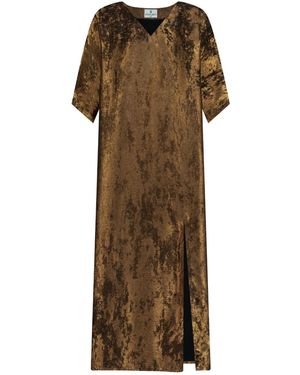 DHARA SHETH DUBAI Neutrals Shades Of Sequin Copper Shimmer Partywear Kaftan Dress - Natural