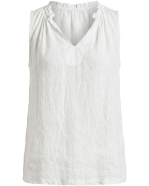 James Lakeland Pure Linen Sleeveless Top - White