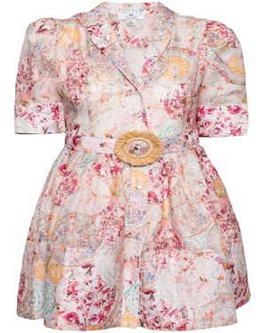 We Are Kindred Aurora Silk Belt Mini Dress - Pink