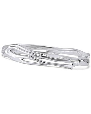 Isla Silver Elegant Organic Sterling Bangle - White