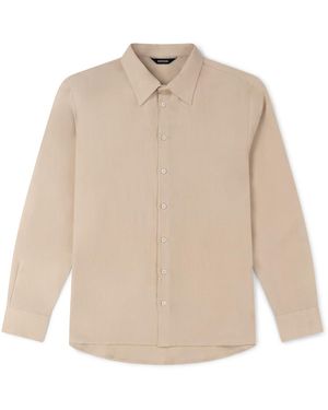 Marané Neutrals Linen Blend Long Sleeve Shirt - Natural