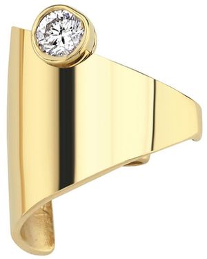 Dime Tribe Cuff With Diamond - Metallic