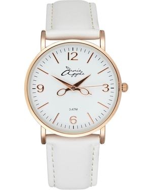Bermuda Watch Company Annie Apple Rose/ Leather Hairdresser Scissor Watch - White