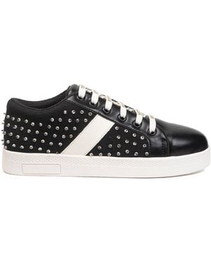 Rettrose Teri Luxury Suede Handmade Embellished Tennis Shoe - Black