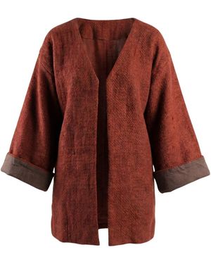 Charkha & Loom Rosefinch Kimono - Red