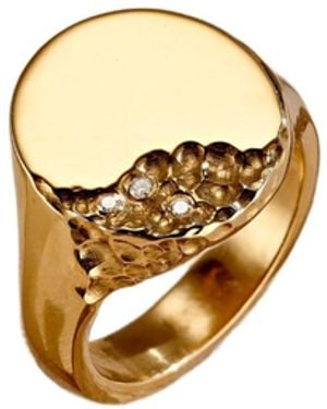 Posh Totty Designs Strata Oval Signet Ring - Metallic