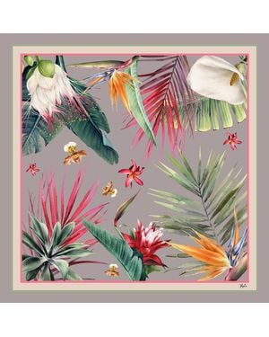 Ralufineart Silk Scarf Blossoming Beauty - Green