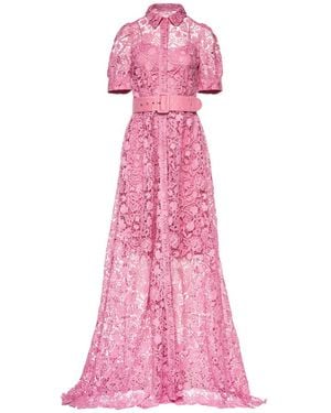 Vasiliki Atelier Ayah Collared Lace Gown - Pink