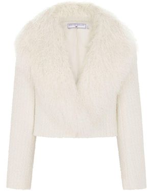 Hortons England Valencia Cropped Jacket Tweed - White