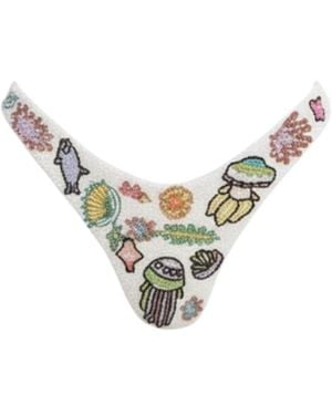 Oceanus Jellyfish Bikini Bottom - Metallic
