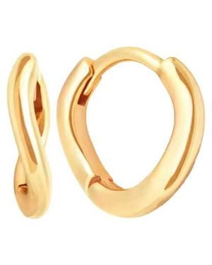 Nazzar Slim Wave Huggies Earrings - Metallic