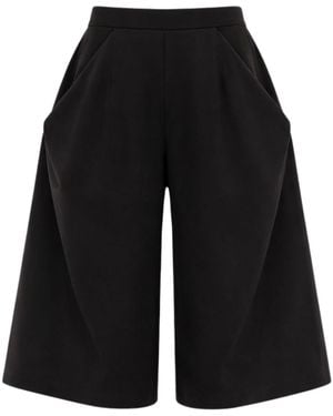 Sazha Wide-Leg Culotte Shorts - Black