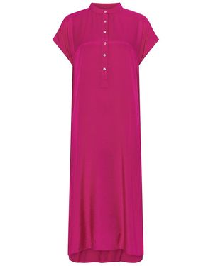 Belyed Handcraft Kurta – Soft Cotton Mandarin Collar Tunic By Belyed - Purple