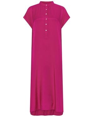 Belyed Handcraft Kurta – Soft Cotton Mandarin Collar Tunic By Belyed - Purple