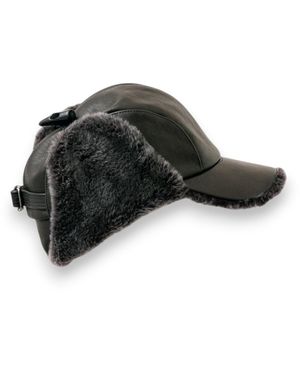 Mister Miller - Master Hatter Kessel's Shearling Driving Cap - Black