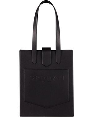 Seren London Leather Tote Bag - Black