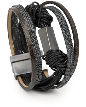 Saachi Rectangle Charm Cord Bracelet - Black