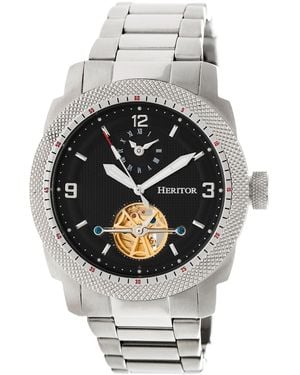 Heritor Helmsley Semi-Skeleton Bracelet Watch - Metallic