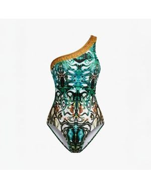 Ana Luisa Maldives Inspired One Shoulder Swimsuit - Green