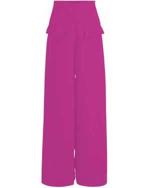 Layo G Stretch Wide-Leg Dress Pants — Platinum - Purple