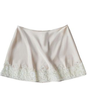23Rd August . Neutrals Infatuated Silk Mini Skirt - White
