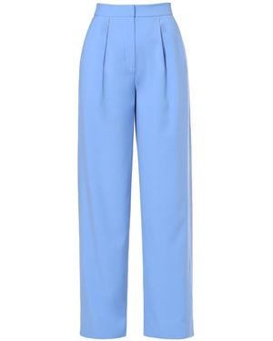 AGGI by HALEWSKI Omena Long Wide Trousers With Slits - Blue