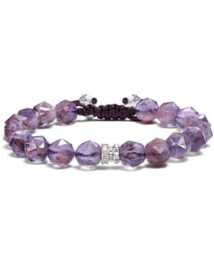 AWNL Rosa Roxburghii Phantom Quartz Macrame Bracelet - Purple