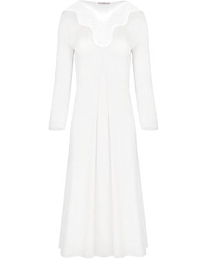 Oh!Zuza Midi Nightdress With Lace Detail - White