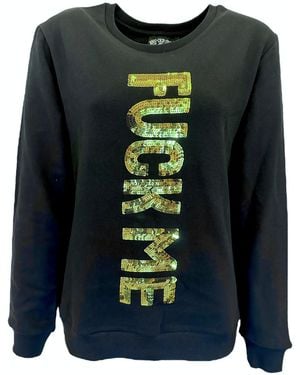Any Old Iron Golden Fuck Me Sideways Sequin Sweatshirt - Blue
