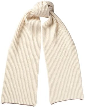 Kinalba Neutrals Ladies Chunky Ribbed Cashmere Scarf - Natural