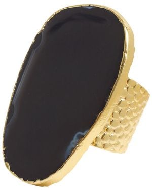 YAA YAA LONDON Ultra Mega Gemstone Statement Ring - Black