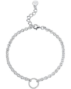 Lily Charmed Sterling Eternity Twist Charm Bracelet - Metallic
