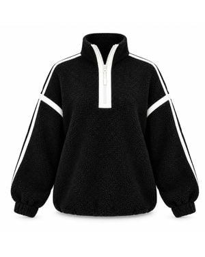 Girl In Mind Mimi Contrast Zip Fleece - Black
