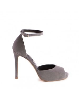 The 5Th Element Suede Platform Barbie Sandal - Gray