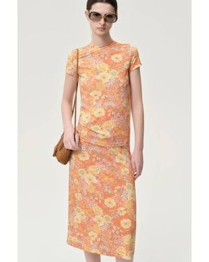 FRONT ROW SHOP Daisy Viscose Jersey T-Shirt - Multicolour