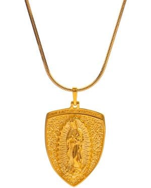 Ebru Jewelry Sacred Virgin Mary Medallion Necklace - Metallic