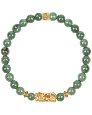 Karma and Luck Untamed Spirit Jade Dragon Feng Shui Bracelet - Green