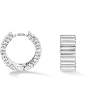 Dower & Hall Wide Humbug Huggie Hoops - Metallic