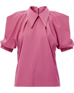 Julia Allert Designer Puff Sleeve Blouse – - Pink
