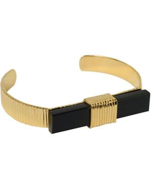 YAA YAA LONDON Quiet Luxury Collection Onyx Cuff Bracelet - Yellow