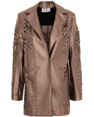 Silvia Serban Neutrals Laser Cut Bronze Jacket - Brown