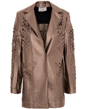 Silvia Serban Neutrals Laser Cut Bronze Jacket - Brown