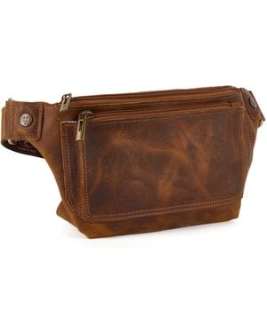 Bedroom Athletics Maldini Distressed Leather Bum Bag - Brown