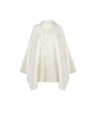 Laines London Neutrals Laines Couture Wool Blend Zip Cape - White