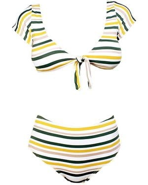 Aulala Paris Miss Curious Striped Bikini Set - Metallic