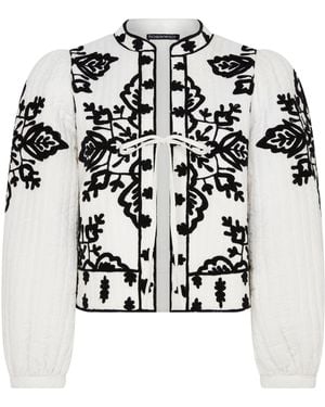 Rose & Nancy Lori And Padded Embroidered Jacket - White