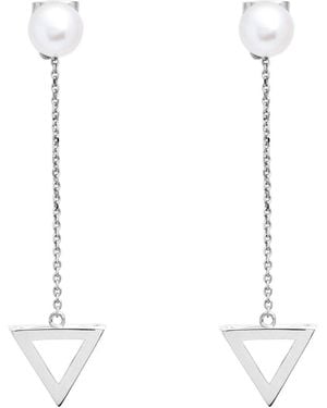 Sheida Farrokhi Triangle Drop Earrings - White
